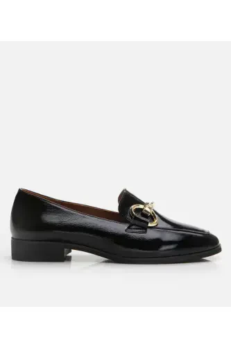 Genuine Leather Black Women's Loafer - 1