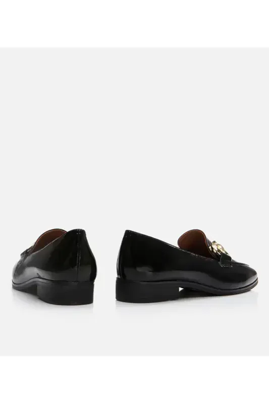 Genuine Leather Black Women's Loafer - 10