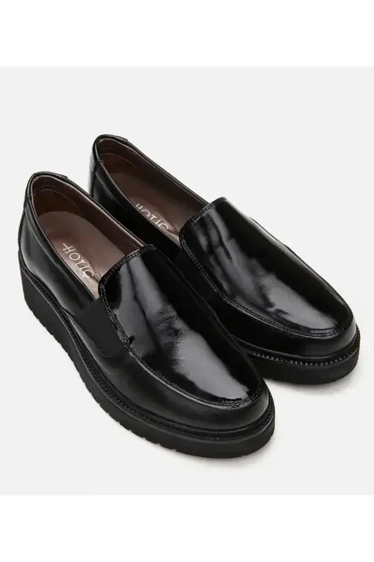 Genuine Leather Black Women's Loafer - 2
