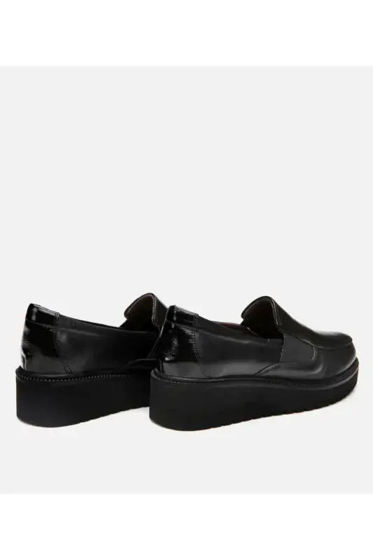 Genuine Leather Black Women's Loafer - 7