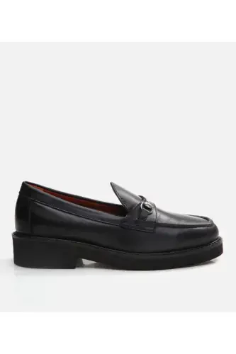 Genuine Leather Black Women's Loafer - 1