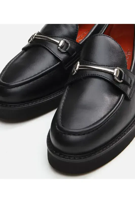 Genuine Leather Black Women's Loafer - 9