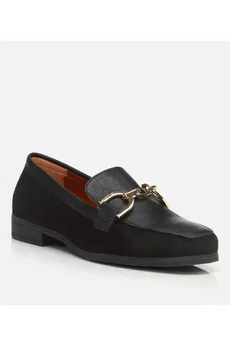 Genuine Leather Black Women's Loafer - HOTIÇ (1)