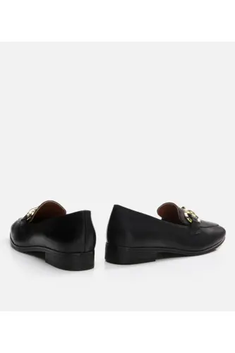 Genuine Leather Black Women's Loafer - 5