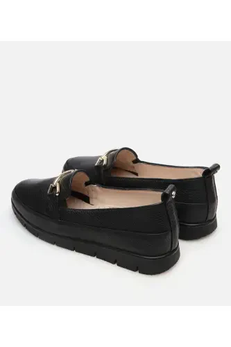 Genuine Leather Black Women's Loafer - 7