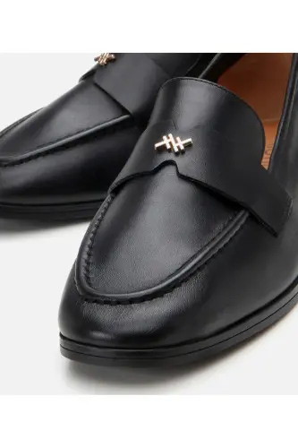 Genuine Leather Black Women's Loafer - BLACK - 3