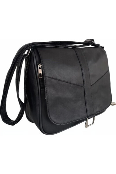 Genuine Leather Black Women's Shoulder Bag - 7
