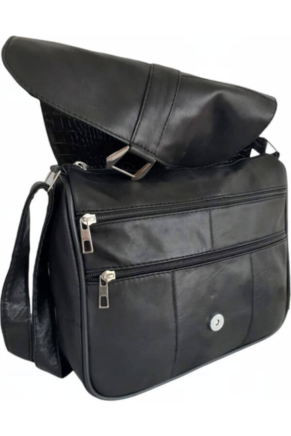 Genuine Leather Black Women's Shoulder Bag - 8