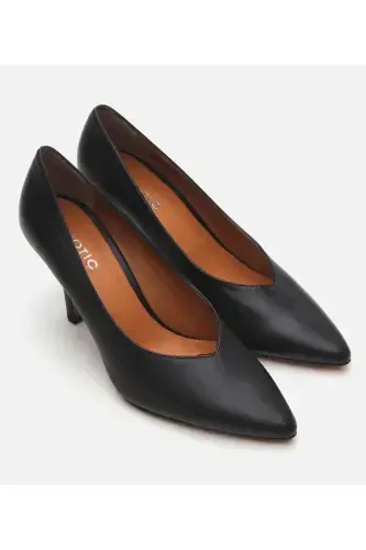 Genuine Leather Black Women's Stiletto - HOTIÇ (1)