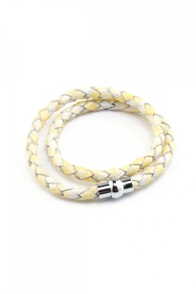 Genuine leather braided bracelet with magnetic closure. - DERIDERIM