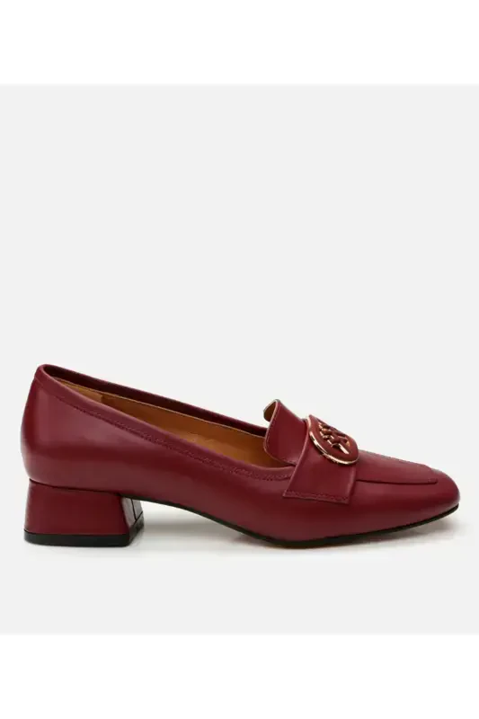 Genuine Leather Burgundy Women's Loafer - 1