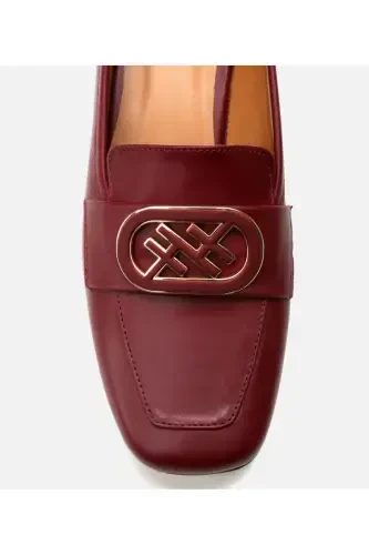 Genuine Leather Burgundy Women's Loafer - 8