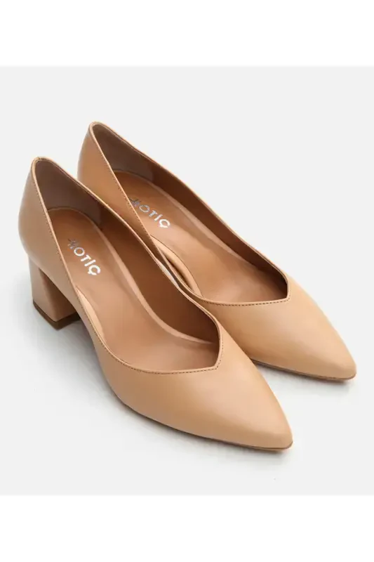 Genuine Leather Camel Women's Chunky Heel - 2