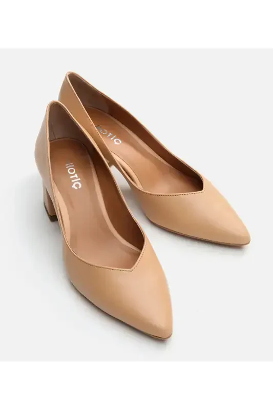 Genuine Leather Camel Women's Chunky Heel - 3