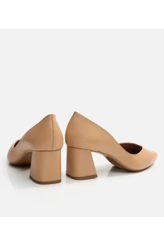 Genuine Leather Camel Women's Chunky Heel - 5