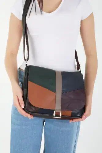 Genuine Leather Cover Ladies Shoulder Bag / Daily Women's Bag-Dark Tones - ERZENO (1)