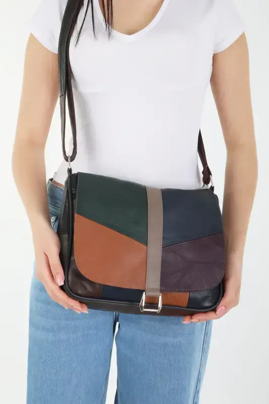 Genuine Leather Cover Ladies Shoulder Bag / Daily Women's Bag-Dark Tones - 2