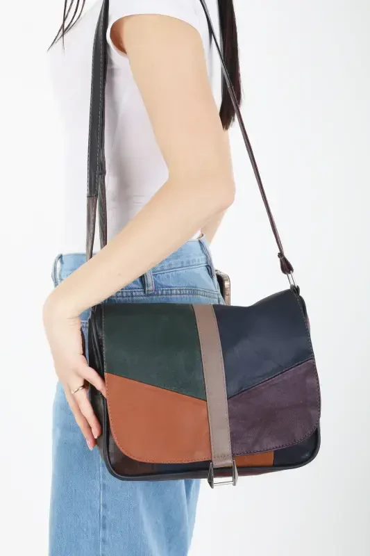 Genuine Leather Cover Ladies Shoulder Bag / Daily Women's Bag-Dark Tones - 3