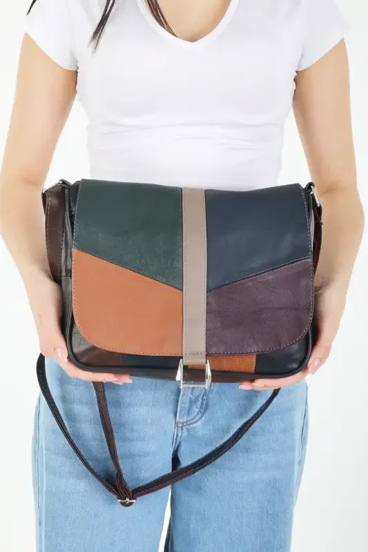 Genuine Leather Cover Ladies Shoulder Bag / Daily Women's Bag-Dark Tones - 4