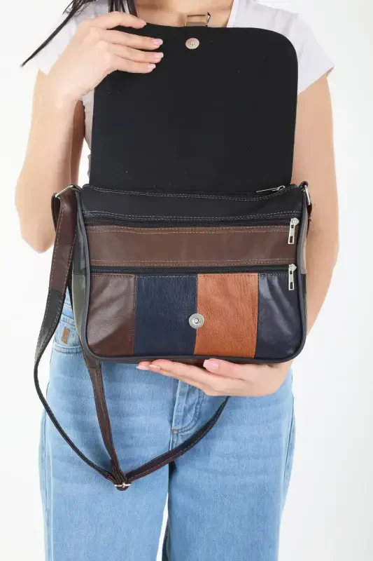 Genuine Leather Cover Ladies Shoulder Bag / Daily Women's Bag-Dark Tones - 5