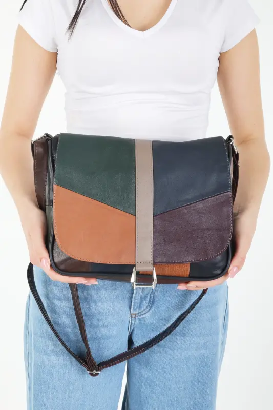 Genuine Leather Cover Ladies Shoulder Bag / Daily Women's Bag-Dark Tones - 4