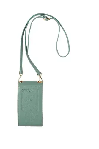 Genuine leather crossbody phone bag with a zippered wallet and card slots for women. - 4