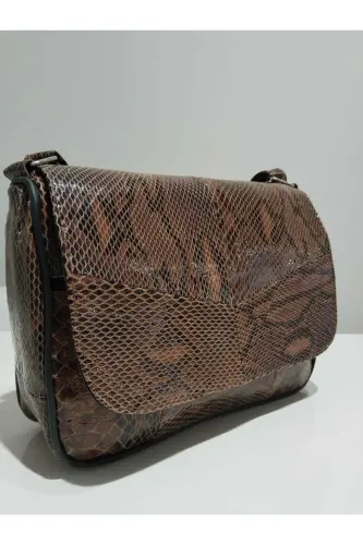 GENUINE LEATHER CUSTOM PRODUCTION WOMEN'S BAG (25CM X 20CM) - Brown Croc - 3
