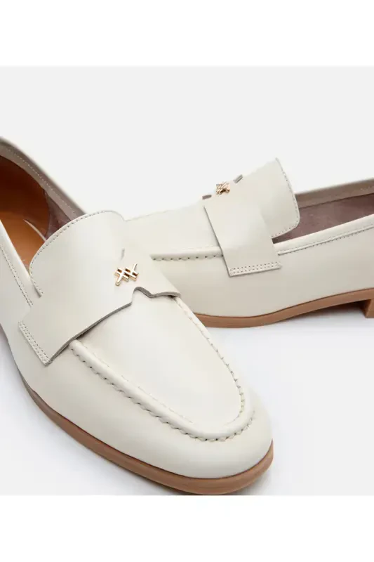 Genuine Leather Ecru Women's Loafer - 9