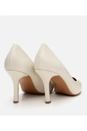 Genuine Leather Ecru Women's Stiletto - 5