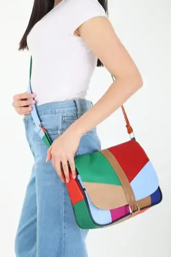 Genuine Leather Flap Women's Shoulder Bag / Summer Light Color Leather Bag - Multi Colors - 1
