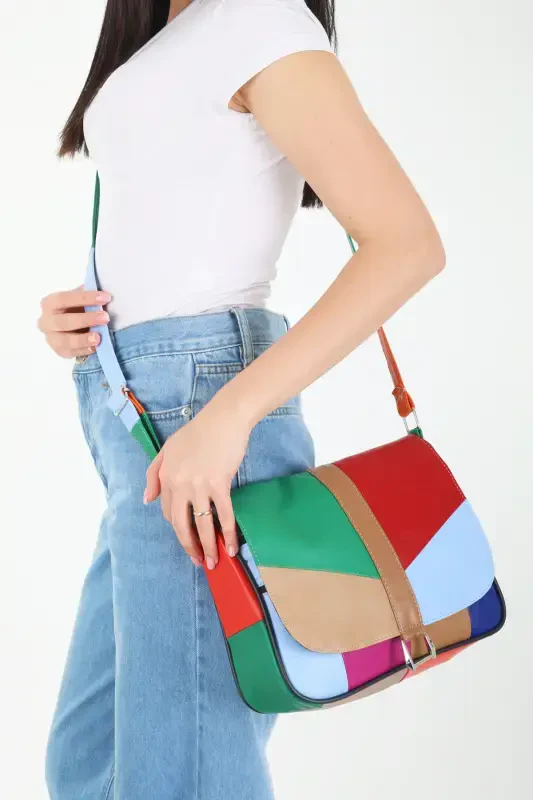 Genuine Leather Flap Women's Shoulder Bag / Summer Light Color Leather Bag - Multi Colors - ERZENO