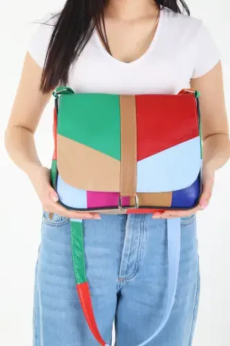 Genuine Leather Flap Women's Shoulder Bag / Summer Light Color Leather Bag - Multi Colors - 4