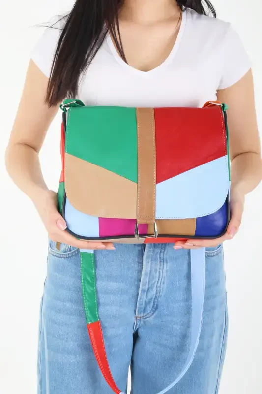 Genuine Leather Flap Women's Shoulder Bag / Summer Light Color Leather Bag - Multi Colors - 4