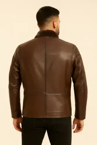 Genuine leather, fur-lined men's jacket - LİDYA DERİ (1)
