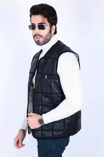 Genuine leather fur vest - HEVISTOR (1)