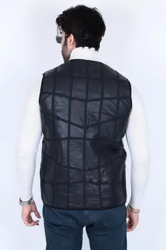 Genuine leather fur vest - 5