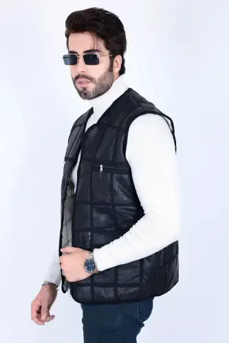 Genuine leather fur vest - 2
