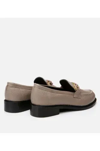 Genuine Leather Gray Women's Loafer - 4