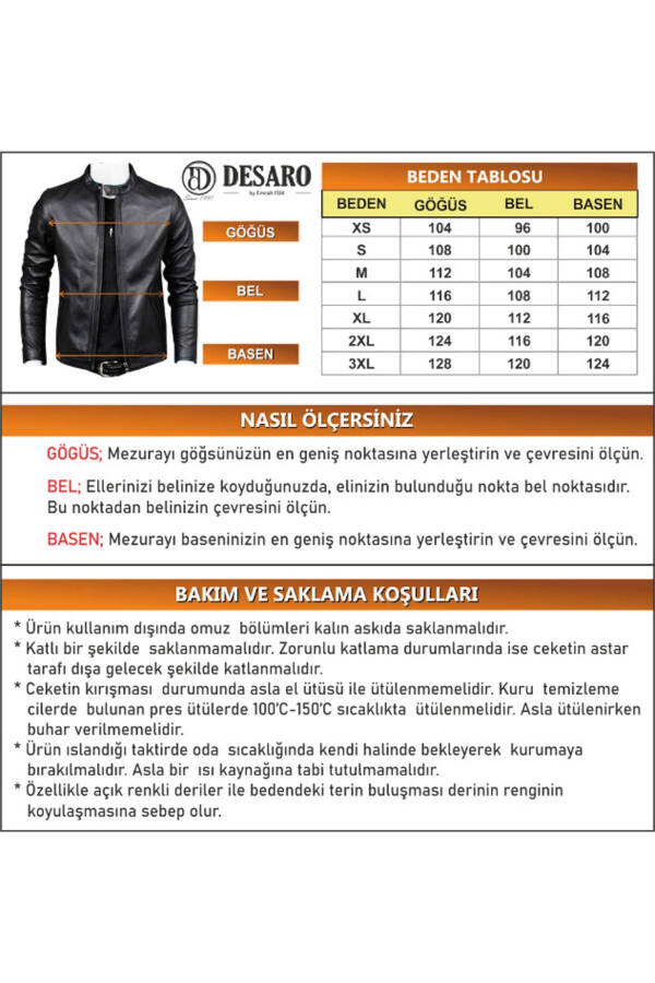 Genuine Leather Jacket Black Mandarin Collar Men - 5