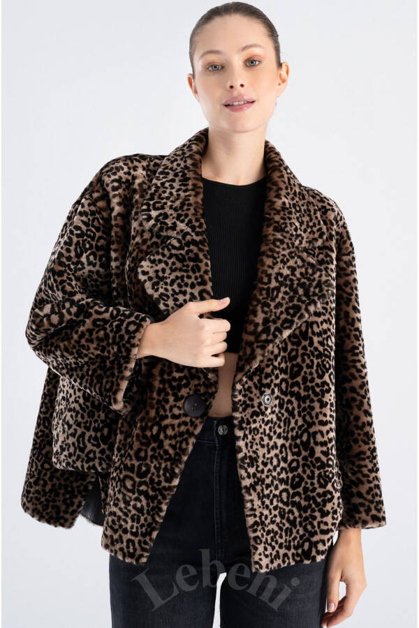 Genuine Leather Jacket Women - Single Button Oversize Fur Plush Jacket Women - 7