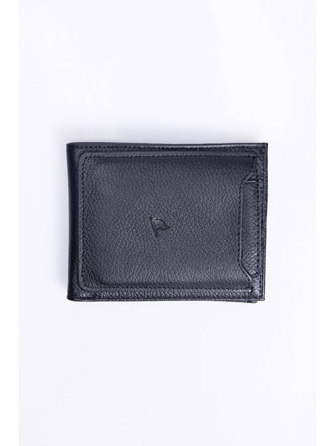 Genuine Leather Men's Black Wallet - 1