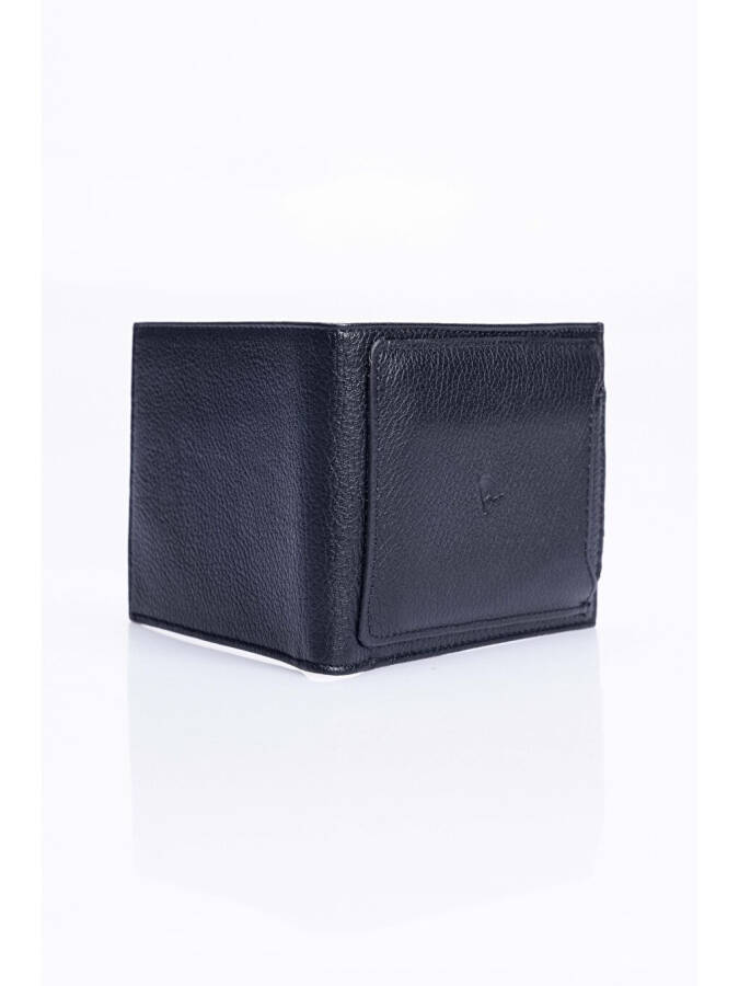 Genuine Leather Men's Black Wallet - 4