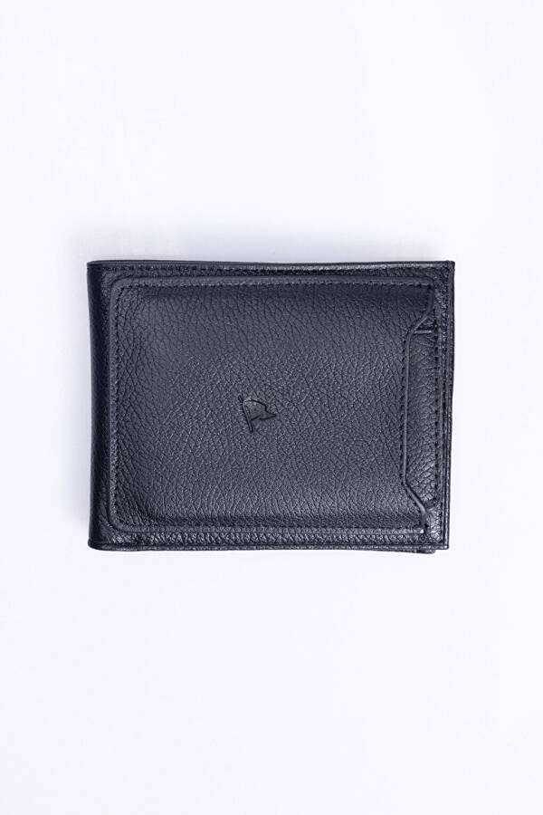 Genuine Leather Men's Black Wallet - 5