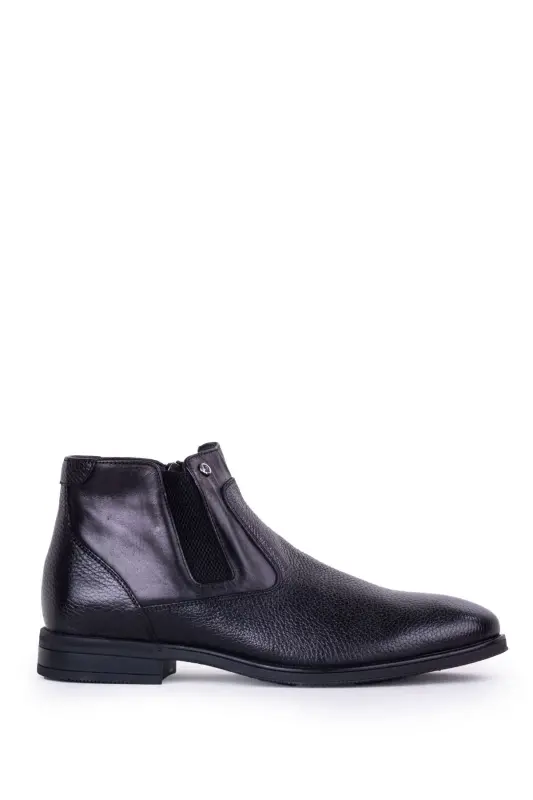 Genuine leather men's boots with zipper. - PIERRE CARDIN