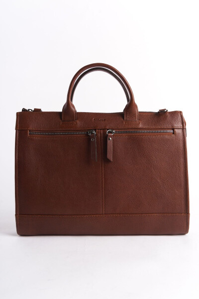 Genuine Leather Men's Briefcase - 1