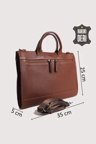 Genuine Leather Men's Briefcase - SİMORE (1)