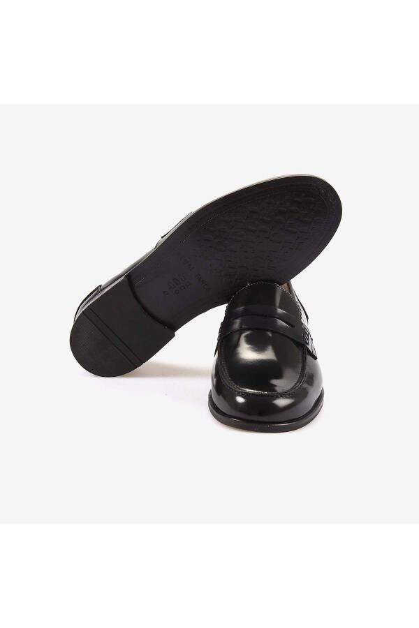 Genuine Leather Men's Classic Patent Leather Shoes 3180-Black - 5