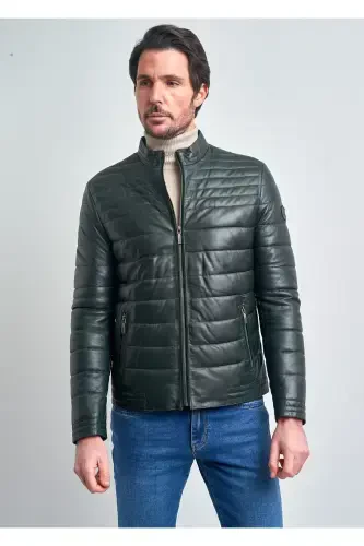 Genuine Leather Men's Green Jacket - Pce160141 - 1