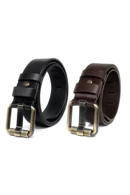 Genuine Leather Men's Jean Belt 4.5 Cm Sh/kh-MULTI-COLORED - 1