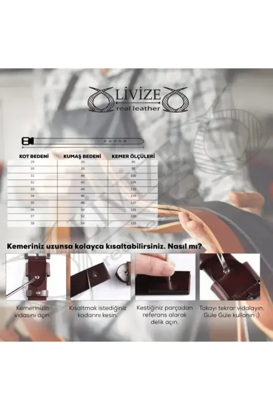 Genuine Leather Men's Jean Belt 4.5 Cm Sh/kh-MULTI-COLORED - 4